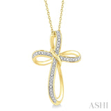 Gold Vermeil Diamond Looped Cross Pendant