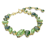 Swarovski Gema bracelet, Mixed cuts, Green, Gold