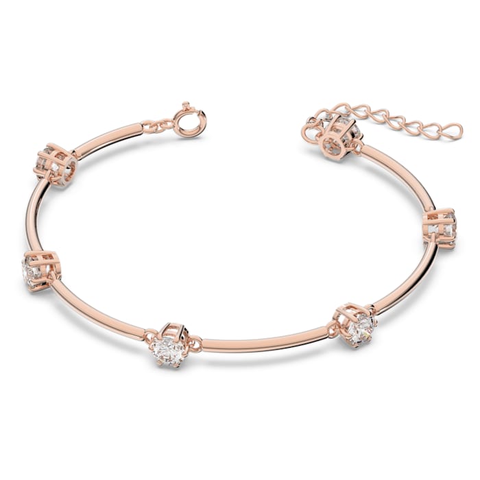 Swarovski Constella bracelet, Round cut, White, Rose gold-tone plated