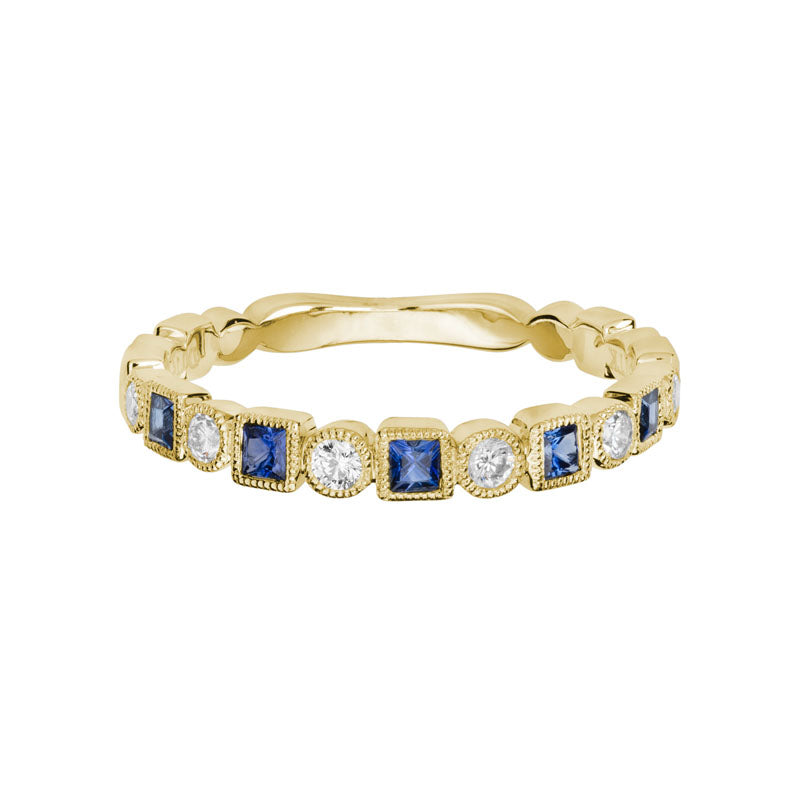 Square Sapphire Stackable Band