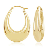 Gold Vermeil Oval Tapered Hoops