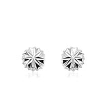 Fancy Cut Button Stud Earrings