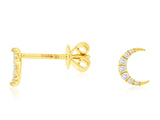 Diamond Petite Crescent Moon Earrings