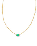 Kendra Scott Mini Elisa Gold Satellite Short Pendant Necklace in Mint Magnesite