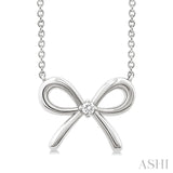 Silver & Diamond Bow Necklace