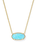 Kendra Scott Elisa Statement Gold Light Teal Kyocera Opal Short Pendant Necklace