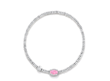 Kendra Scott Emilie Silver Stretch Bracelet in Pink Iridescent Glitter Glass