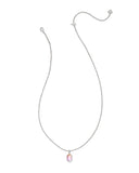 Kendra Scott Hallie Silver Short Pendant Necklace in Sunrise Watercolor Illusion