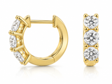 2.25ctw Lab-Grown Diamond 3-Stone Huggie Earrings