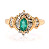 Marquise Emerald & Diamond Ring