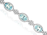 8ctw Oval Aquamarine & Diamond Bracelet