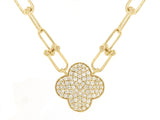 Diamond Clover & Graduating U-Link Necklace
