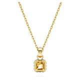 Swarovski Stilla pendant Square cut, Yellow, Gold-tone plated