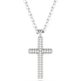 Swarovski Insigne pendant, Pavé, Cross, White, Rhodium plated