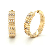 Diamond Ribbed Hoop Earrings