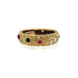 Diamond, Sapphire & Ruby Eternity Band with Arthritic Insert