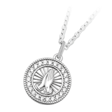 Prayers CZ Sterling Silver Charm Necklace