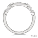Silver Paper Clip Diamond Ring