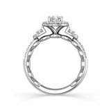 Oval Halo Diamond Semi-Mount Engagement Ring