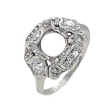 Platinum Vintage Style Semi-Mount Engagement Ring