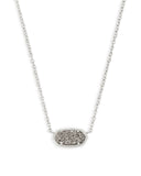 Kendra Scott Elisa Silver Pendant Necklace in Platinum Drusy
