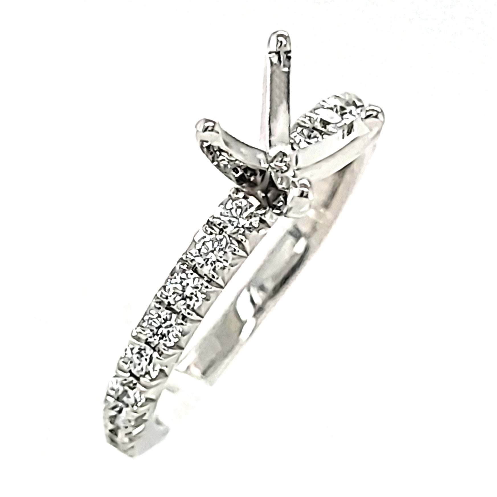 1/3ctw Diamond Straight Shank Semi-Mount Engagement Ring