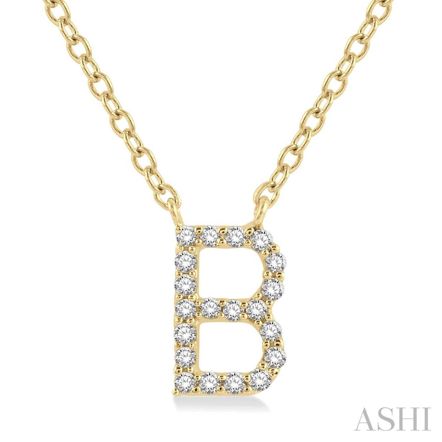 Petite 'B' Initial Diamond Necklace