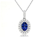 Tanzanite & Diamond Double Halo Pendant