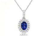 Tanzanite & Diamond Double Halo Pendant