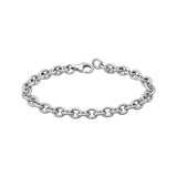 Silver Cable Link Charm Bracelet, 7.5"