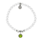 HELP Collection: Birthstone Collection - August Peridot Crystal Charm with White Cats Eye Charity Bracelet