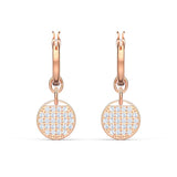 Swarovski Ginger hoop earrings White, Rose gold-tone plated