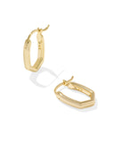 Kendra Scott Mini Elisa and Abbie Gold Huggie Earrings in White Mix