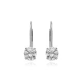 CZ Leverback Solitaire Earrings