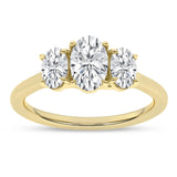 2ctw Oval Lab Grown Diamond 3-Stone Ring
