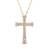 Diamond Flared Cross Pendant