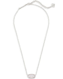 Kendra Scott Elisa Silver Pendant Necklace in Iridescent Drusy