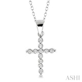 Silver Petite Diamond Cross Pendant