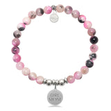 HELP Collection: Girl Mom Charm with Pink Zebra Jade Charity Bracelet