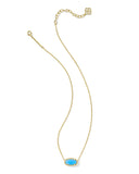 Kendra Scott Elisa Gold Periwinkle Kyocera Opal Short Pendant Necklace
