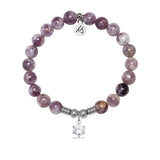 Shine Like a Diamond Charm with Lepidolite Quartz Gemstone Bracelet