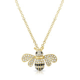 Black & White Diamond Bee Pendant