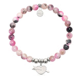 HELP Collection: Heart and Arrow Charm with Pink Zebra Jade Charity Bracelet