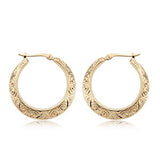 Swirl Pattern Gold Hoop Earrings