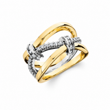 Diamond Freeform Multi-Band Ring
