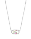 Kendra Scott Elisa Silver Pendant Necklace in Dichroic Glass