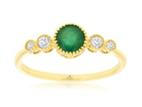 Bezel-Set Emerald Stackable Ring