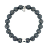 Men's Noble Stone Bracelet Collection- Classic Stainless Steel & Shungite Gemstone Bracelet