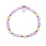 Career Girl Charity Bracelet: Purple Selenite with Hearts Charity Stacker