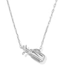 Kendra Scott Golf Silver Short Pendant Necklace in Mother-Of-Pearl